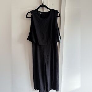 LULUS Glam Bition Black Backless Wide Leg Midi Jumpsuit